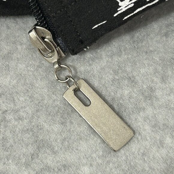 VTG 90s Koret Womens Knit Jacket w/ Pockets Full Zip Black City Scene Size LG - Picture 6 of 9